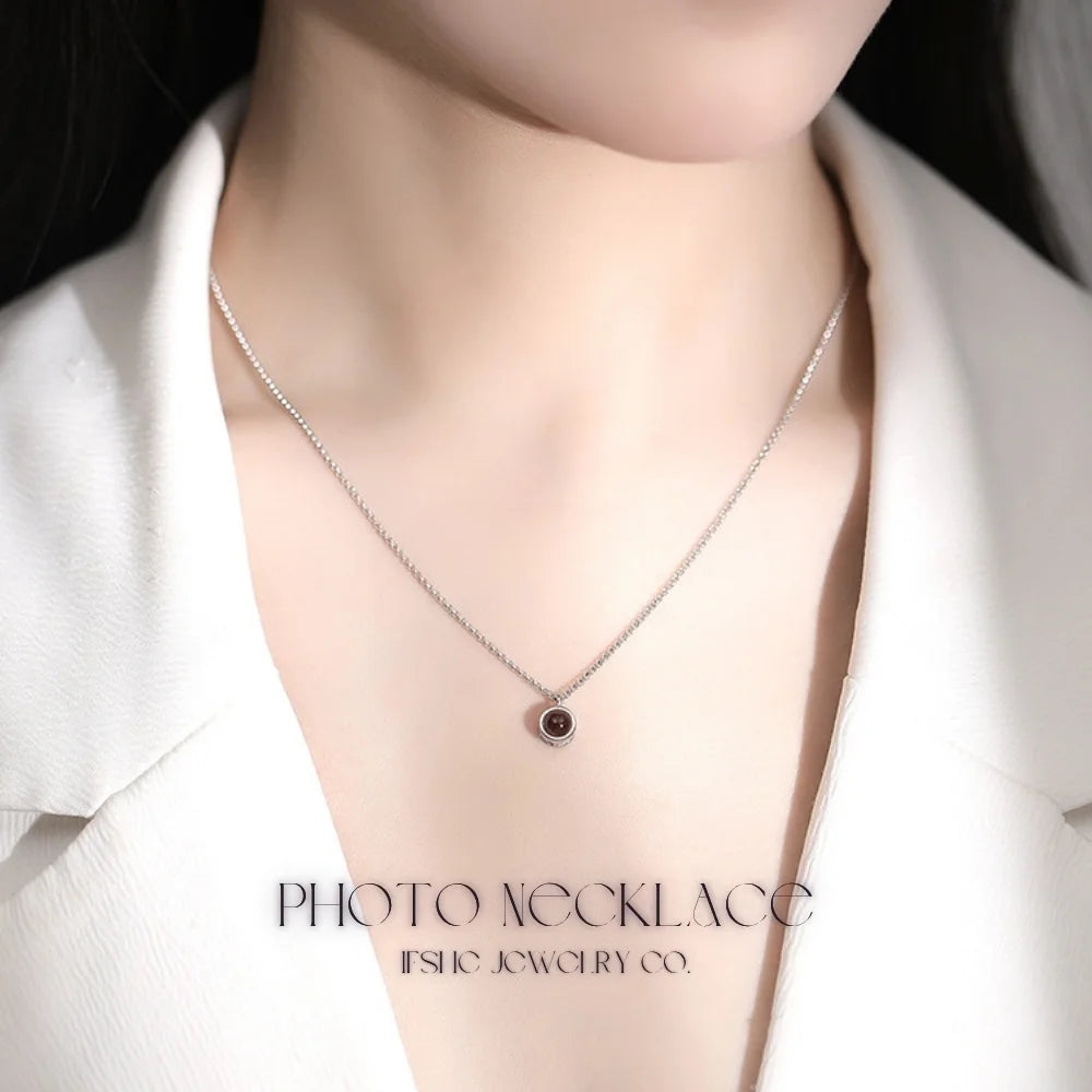 Photo Necklace with Picture Inside, Photo Inside Necklace, Projection Necklace with a Photo, Photo Inside a Necklace, Personalised Necklace with Photo