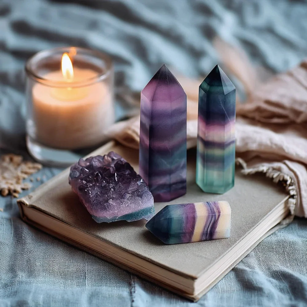 Rainbow Fluorite Crystal Point - AAA Premium Quality