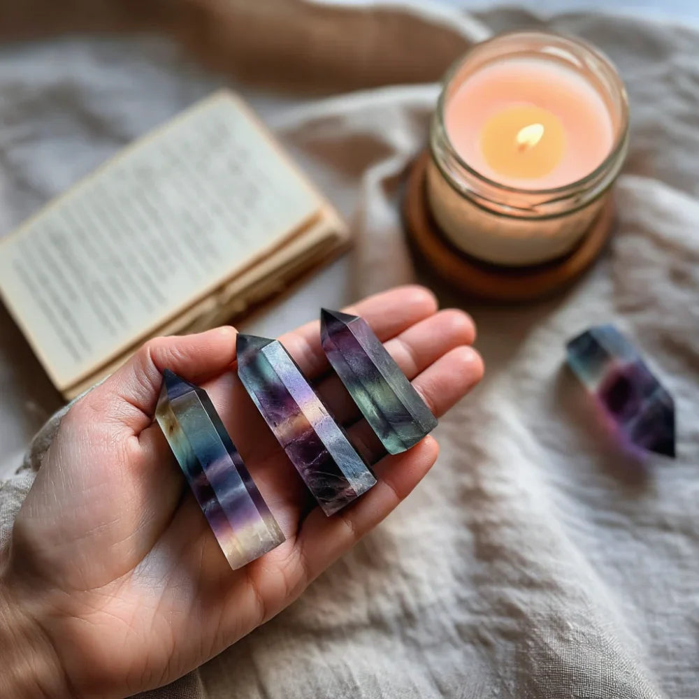 Rainbow Fluorite Crystal Point - AAA Premium Quality