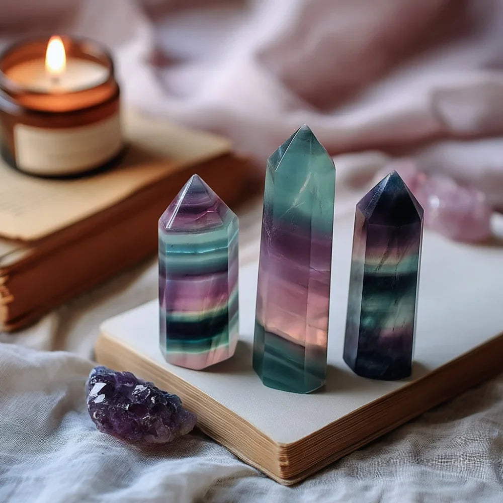 Rainbow Fluorite Crystal Point - AAA Premium Quality