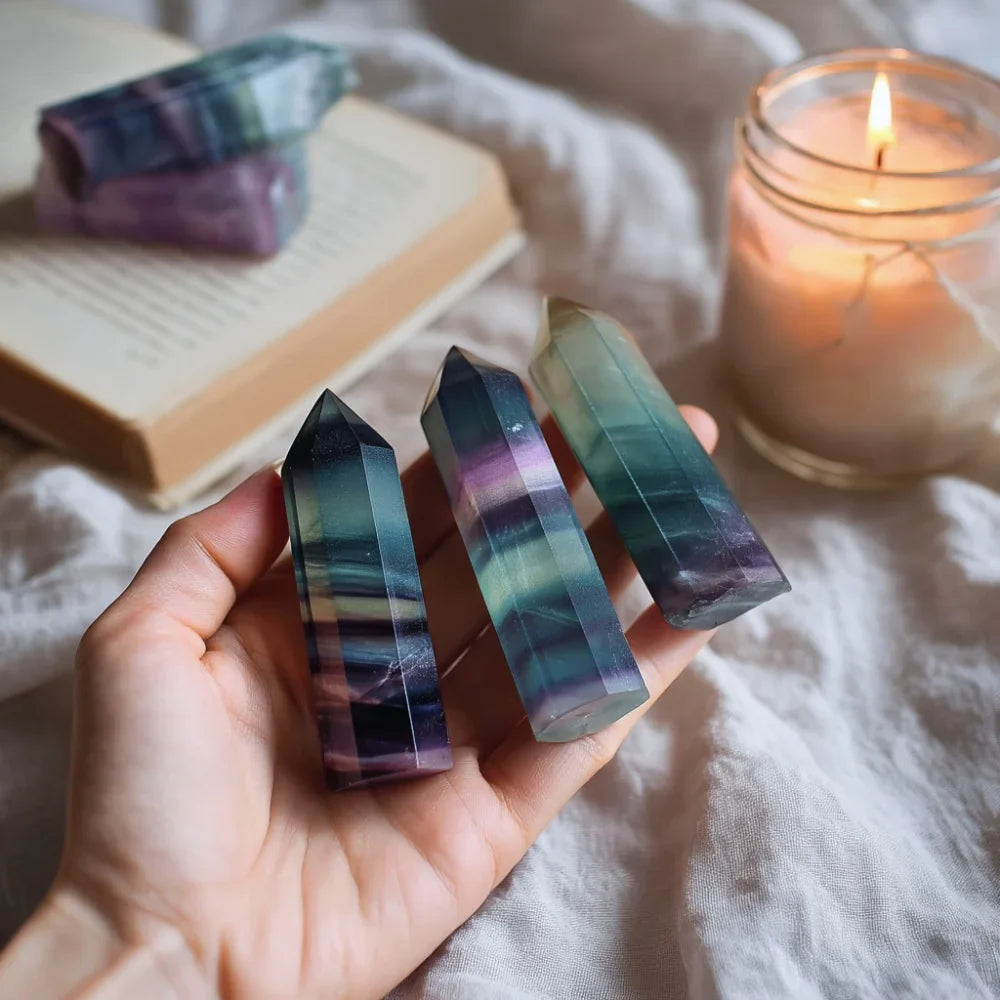 Rainbow Fluorite Crystal Point - AAA Premium Quality
