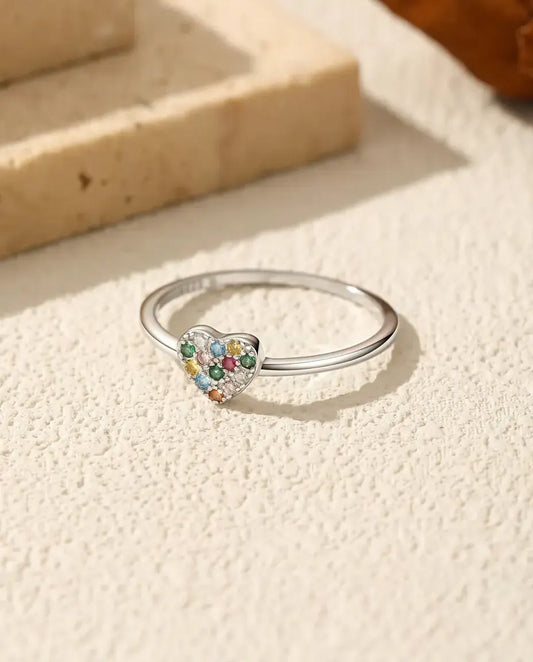 Rainbow Heart Ring