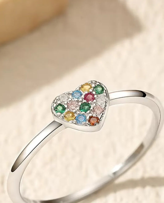 Rainbow Heart Ring