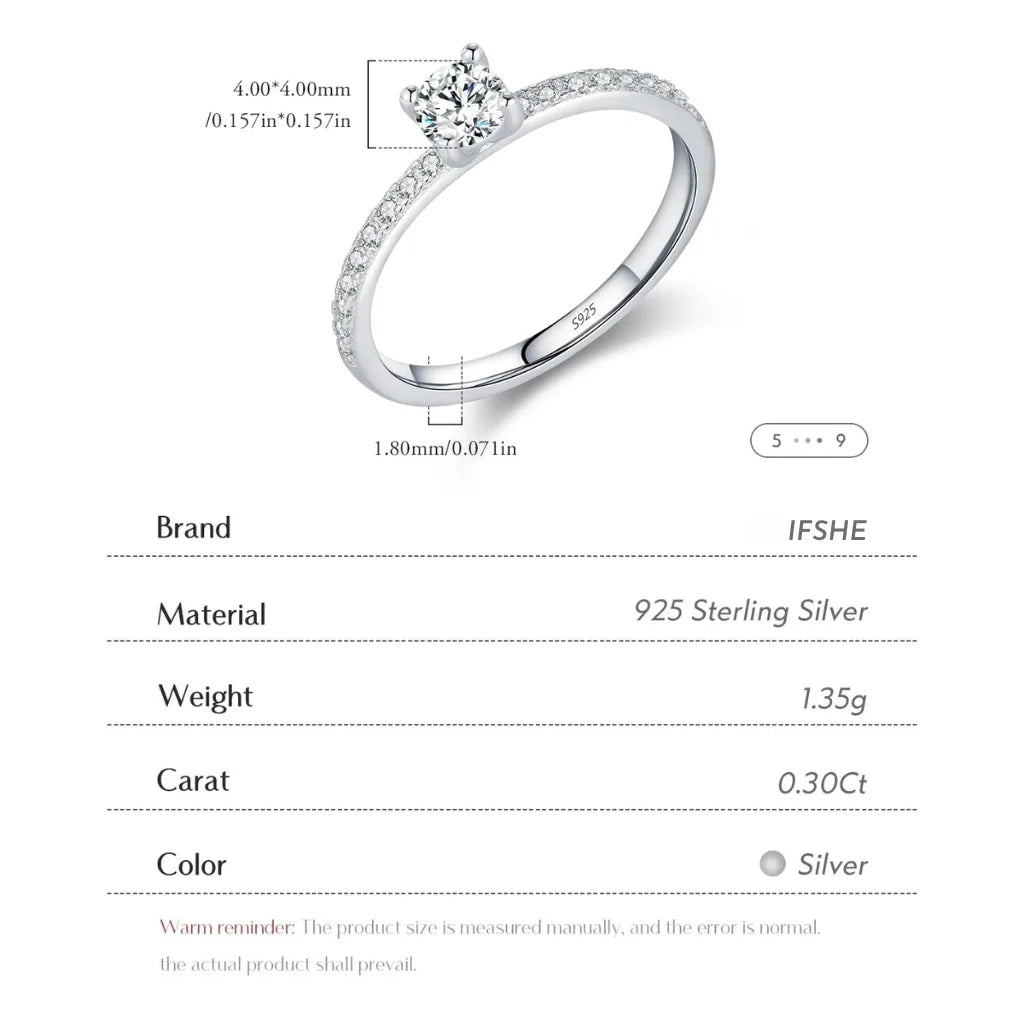 Square Cut Moissanite Engagement Ring in Sterling Silver - 0.30Ct