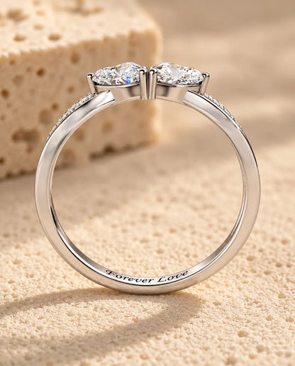 Heart Birthstone Name Ring - inside engraving