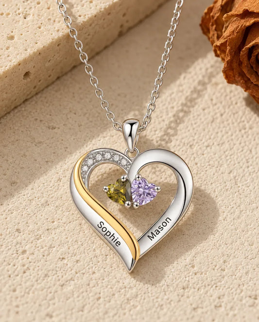 Personalised Birthstone Necklace - laid flat