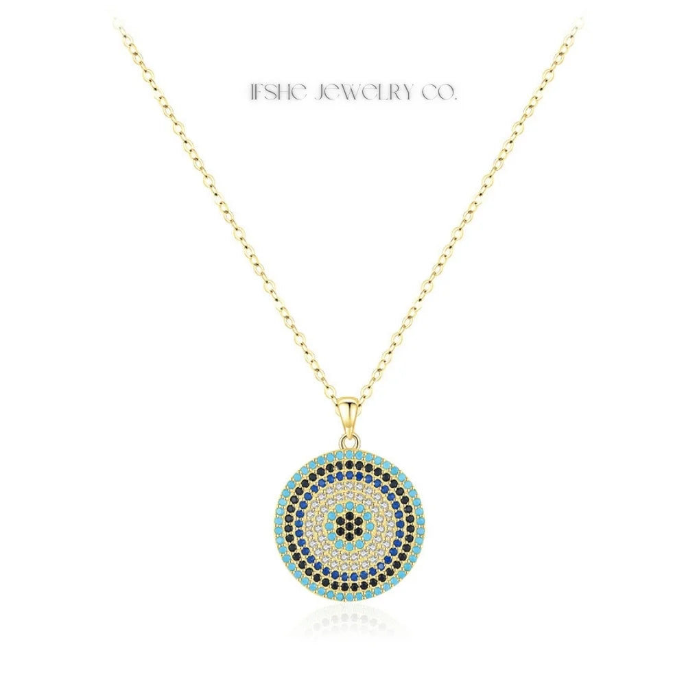 Sterling Silver Evil Eye Necklace - Turkish Blue Eye Necklace - Hamsa Hand Necklace
