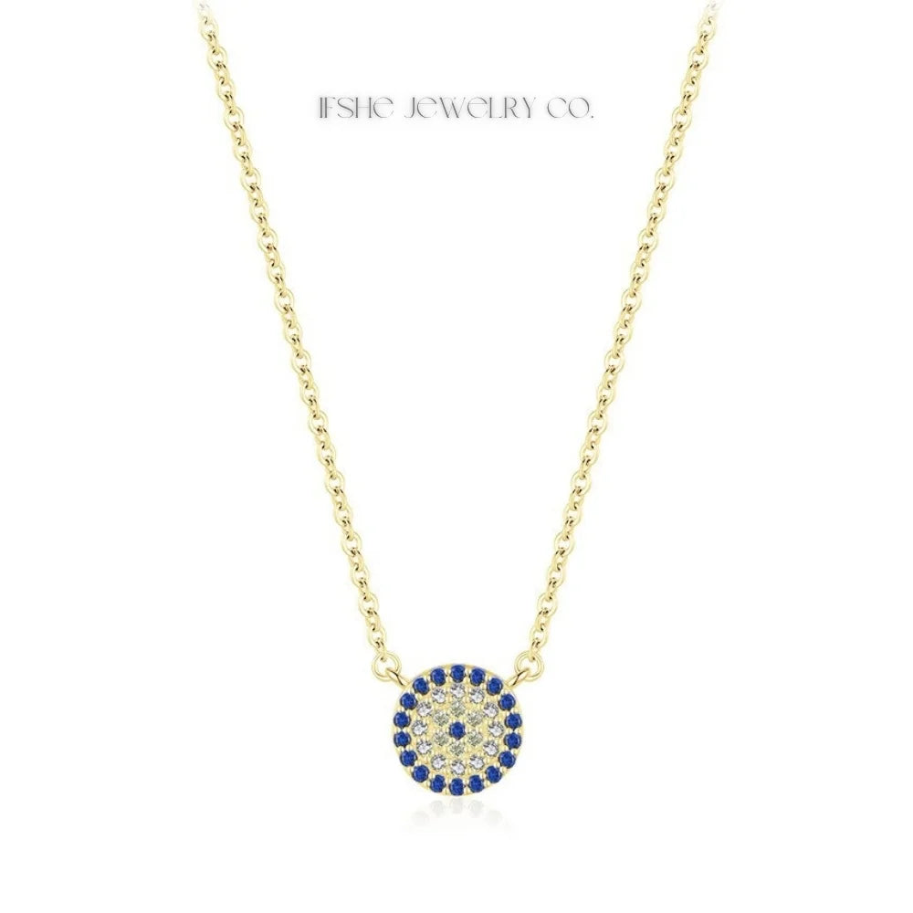 Sterling Silver Evil Eye Necklace - Turkish Blue Eye Necklace - Hamsa Hand Necklace
