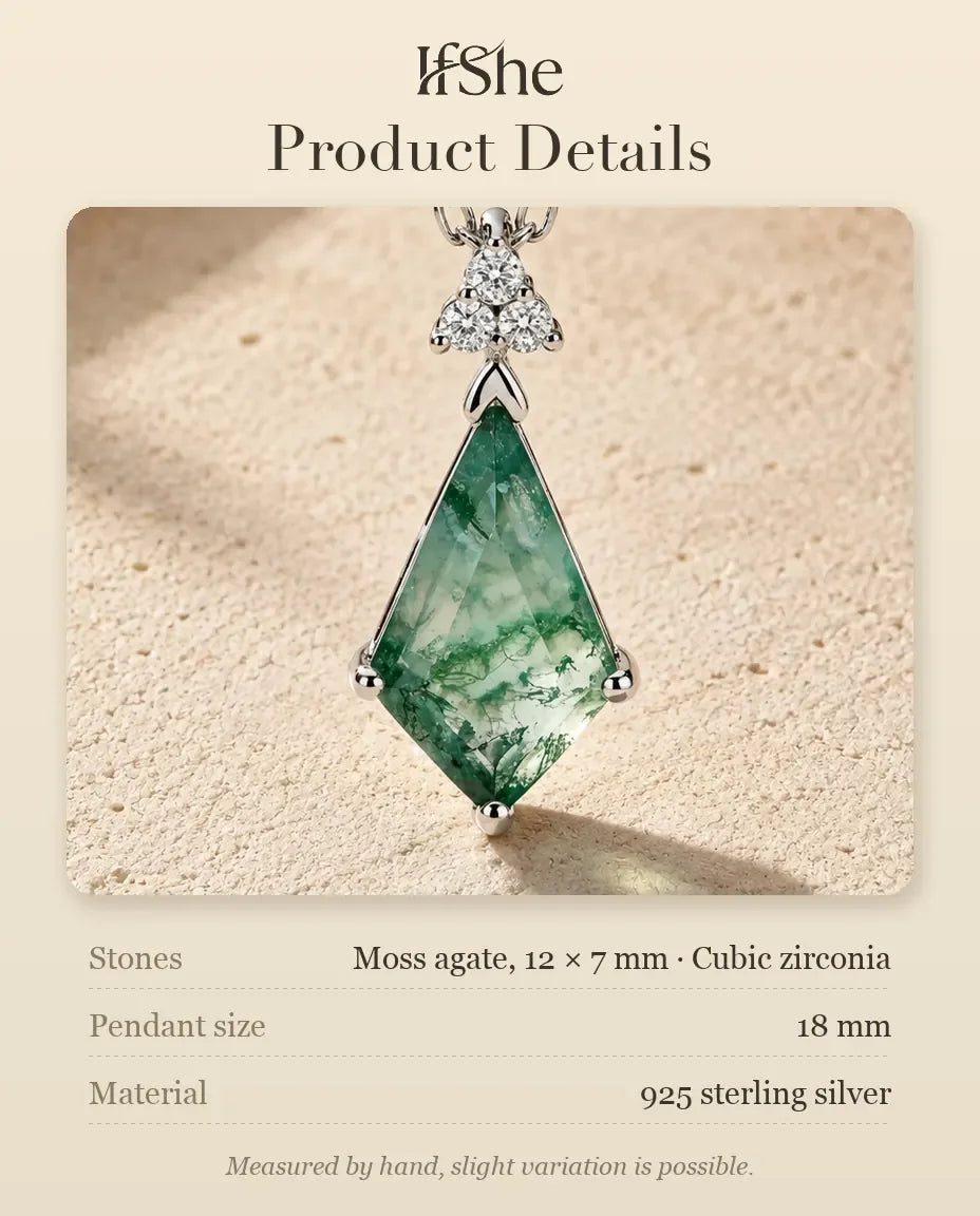Moss Agate Necklace - size and material details
