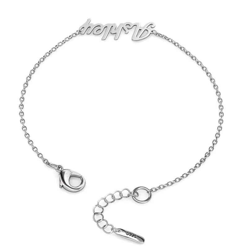 Sterling Silver Name Bracelet, Name Jewellery for Her, Custom Name Bracelet Gold/Silver/Rose Gold