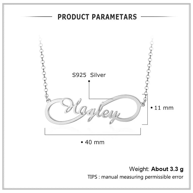 Infinity Personalised Name Necklace, Custom Infinity Name Necklace, Infinity Name Jewellery