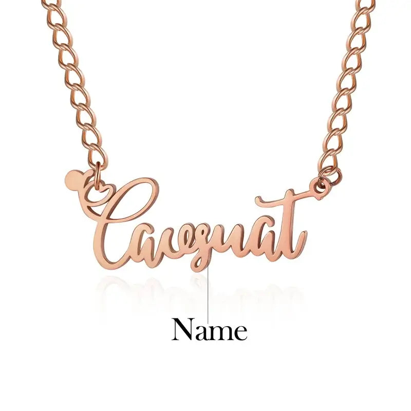 Sterling Silver Name Necklace, Name Jewellery for Her, Custom Name Necklace Gold/Silver/Rose Gold