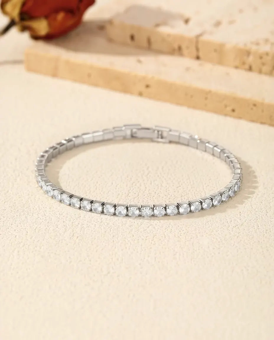 Cubic Zirconia Tennis Bracelet in 925 Sterling Silver
