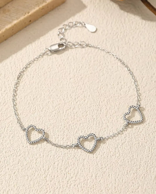 Sterling Silver Heart Chain Bracelet