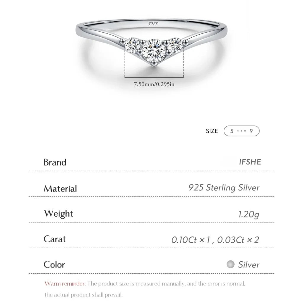 Three Stone Moissanite Engagement Ring - Sparkling Simple Thin Wedding Ring For Women - 925 Sterling Silver