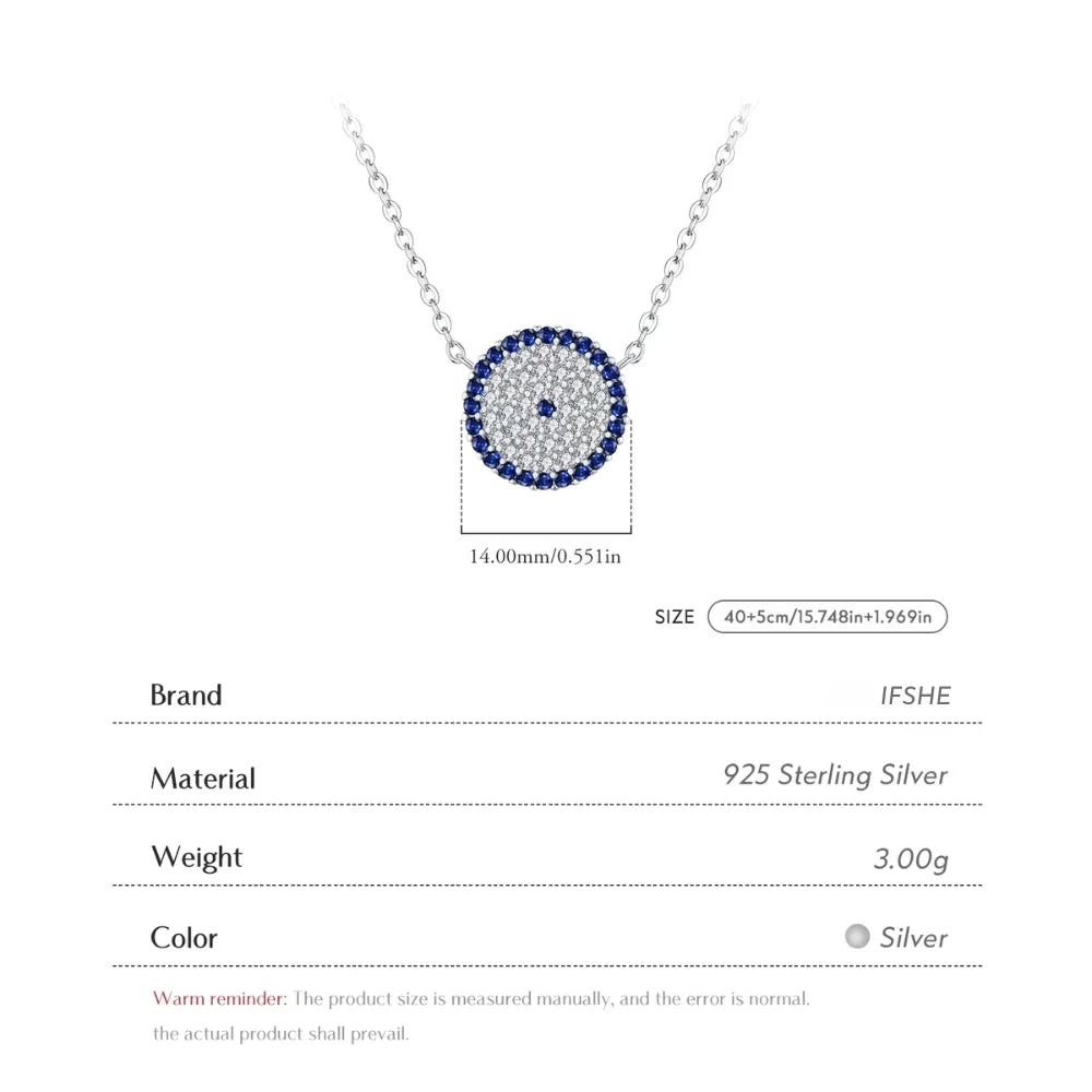 Timeless Evil Eye Pendant Necklace in Sterling Silver and Zircon