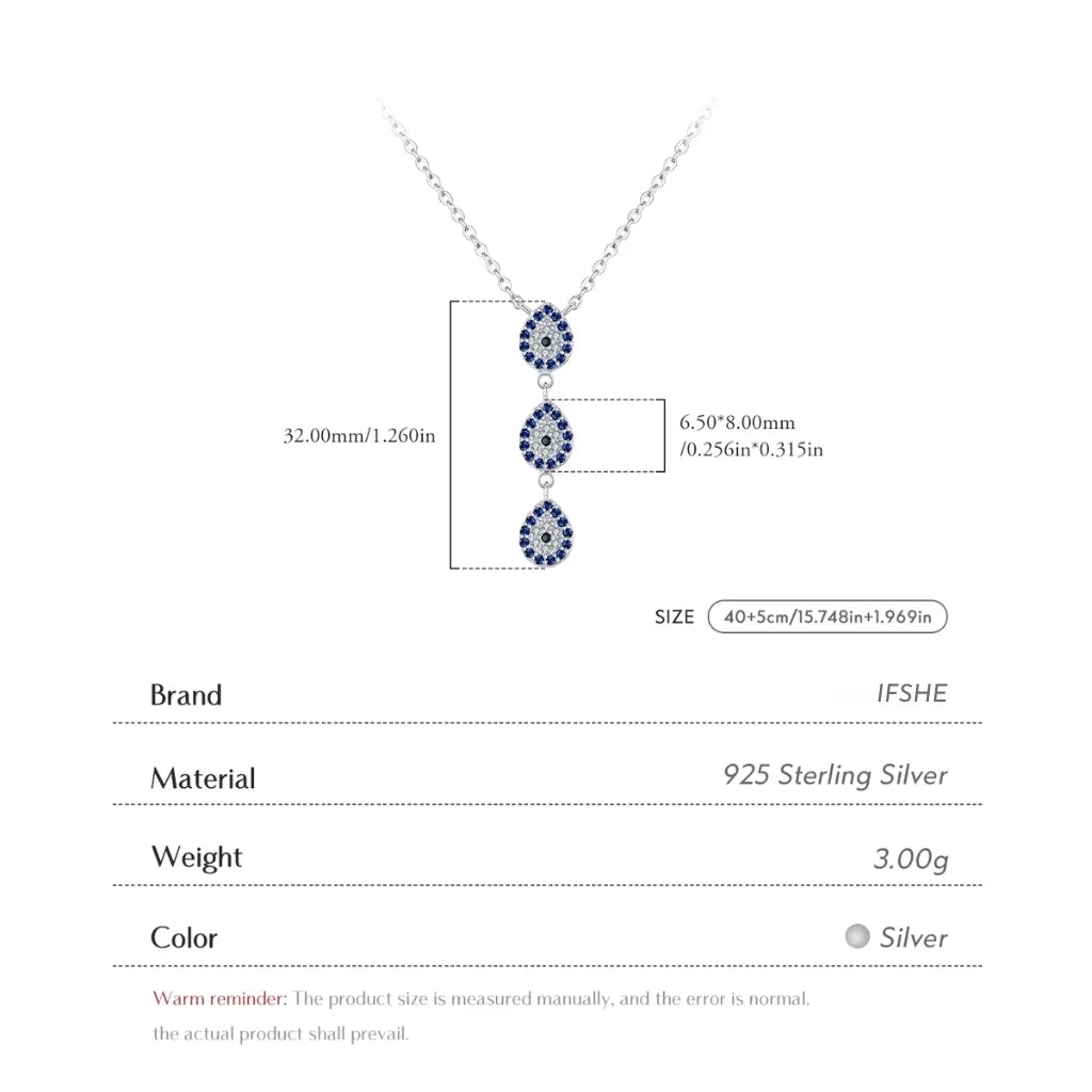 Timeless Sterling Silver Evil Eye Necklace with Dazzling Zircon Stones