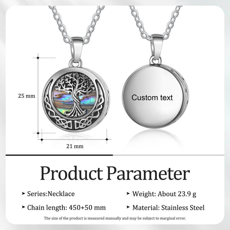 Tree of Life Locket with Ashes - Ashes Necklace with Engraving