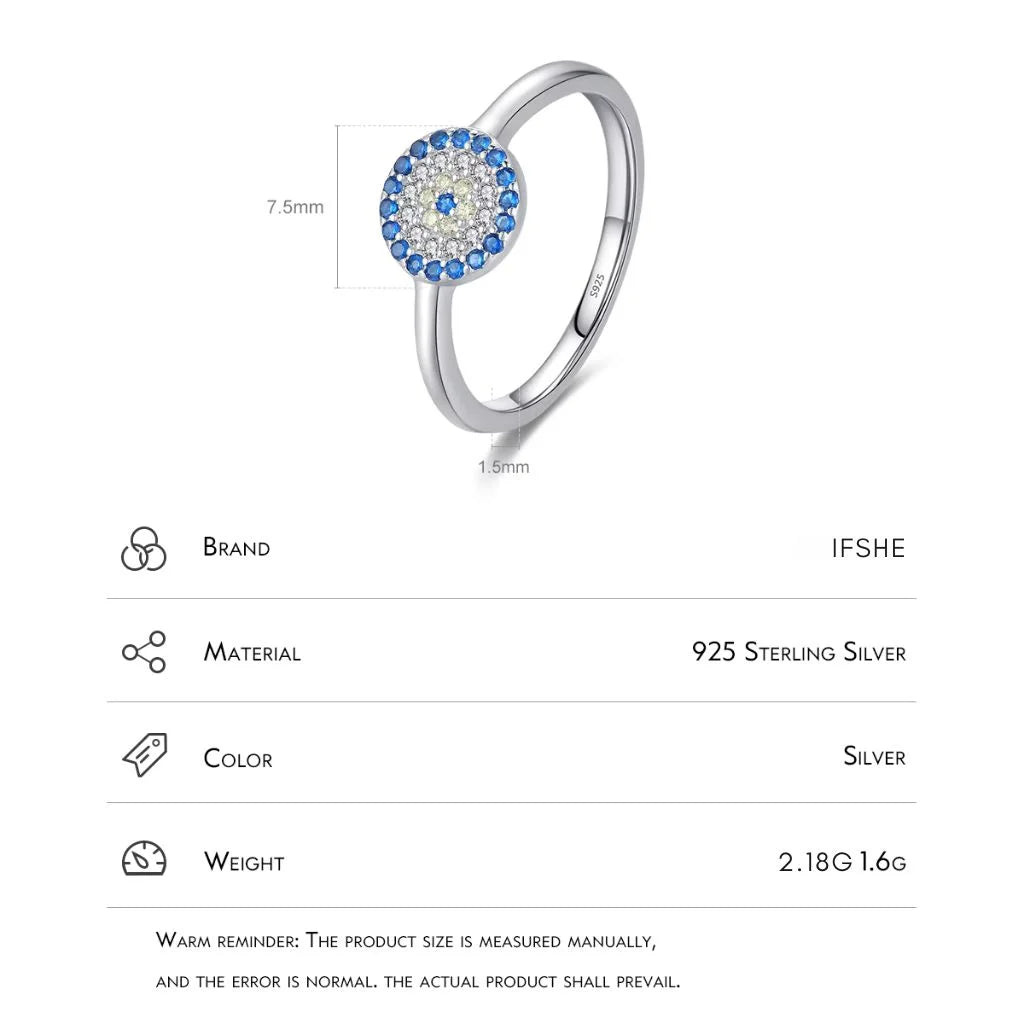 Turkish Evil Eye Ring in 925 Sterling Silver with Zircon – A Symbol of Protection