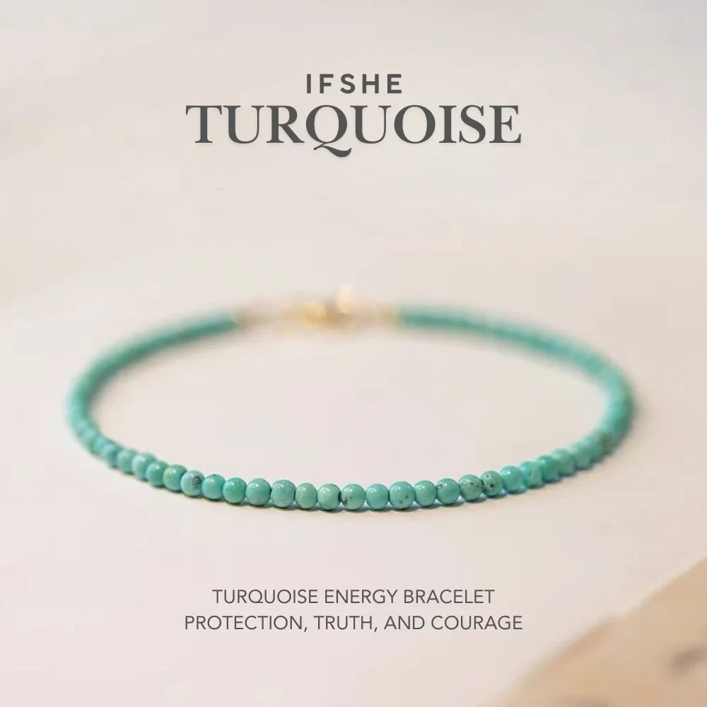 Genuine Turquoise Energy Bracelet for Healing, Protection & Clarity