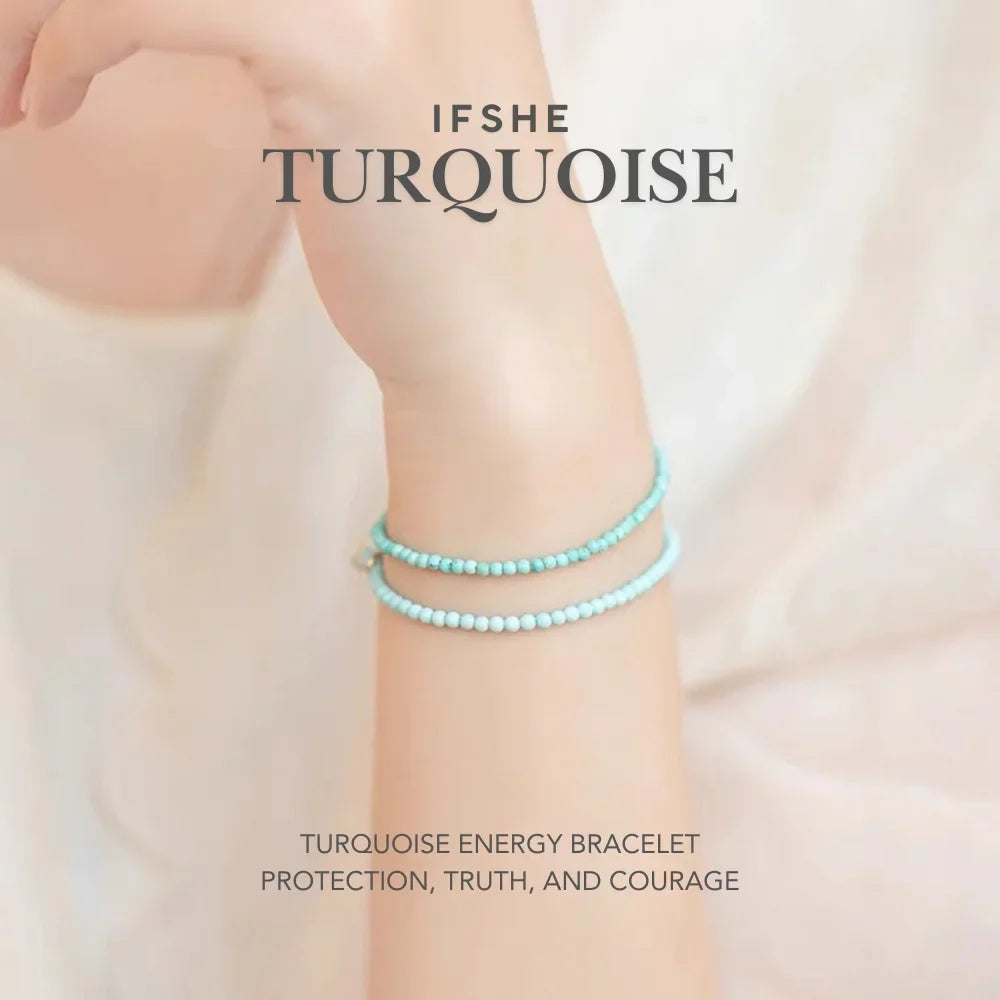 Genuine Turquoise Energy Bracelet for Healing, Protection & Clarity