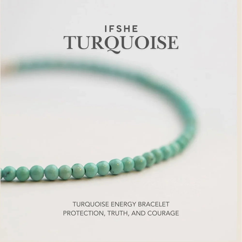 Genuine Turquoise Energy Bracelet for Healing, Protection & Clarity