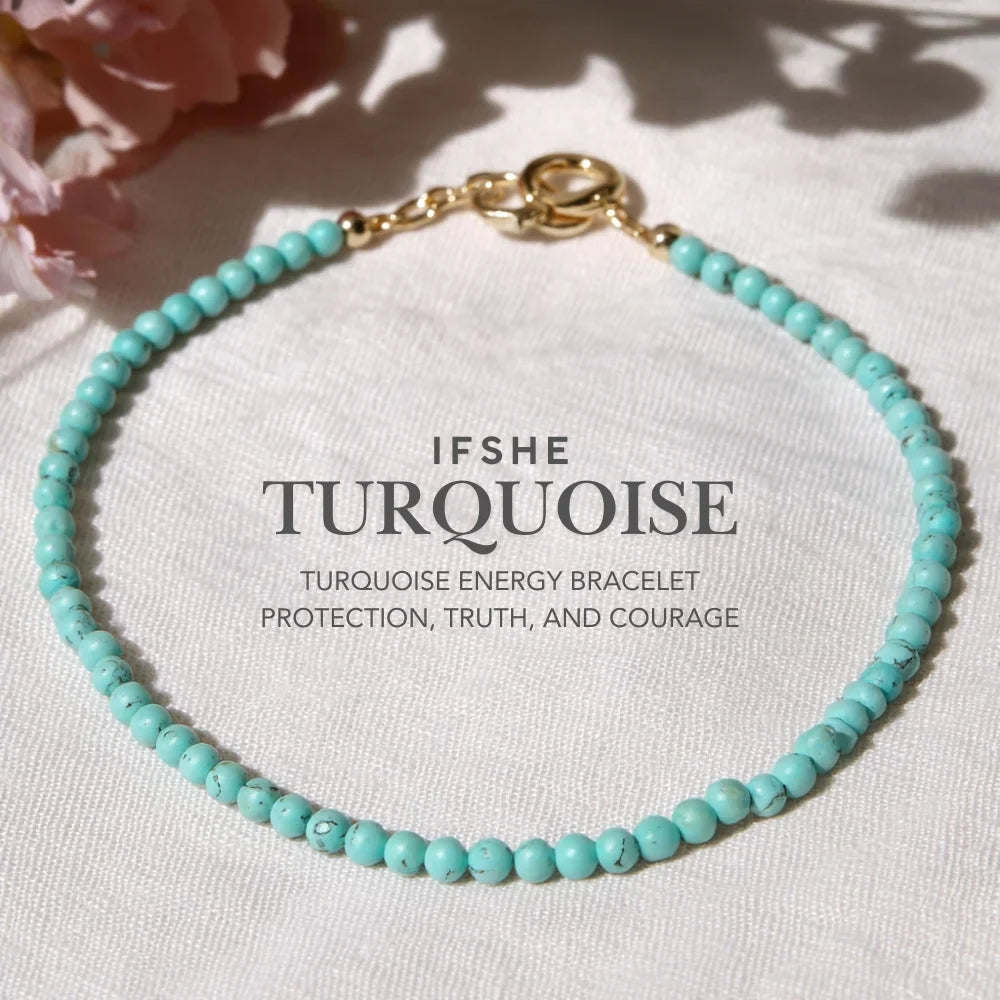 Genuine Turquoise Energy Bracelet for Healing, Protection & Clarity