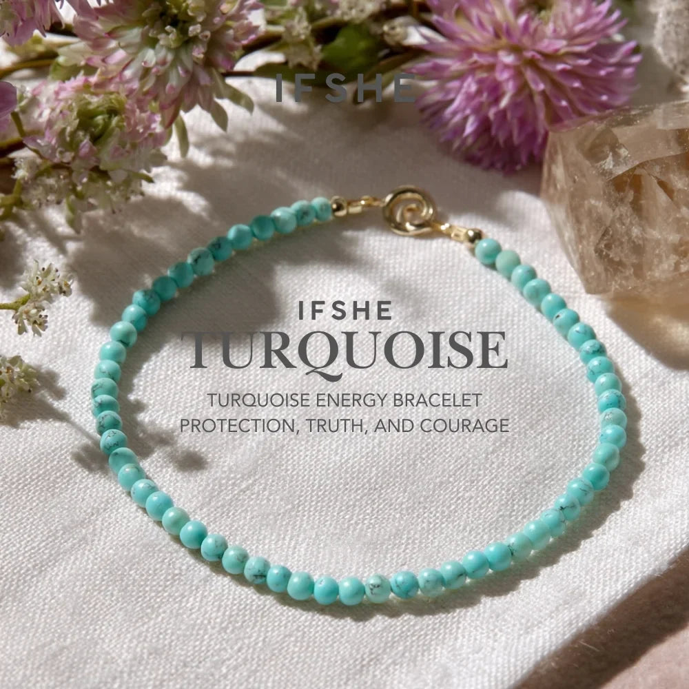 Genuine Turquoise Energy Bracelet for Healing, Protection & Clarity