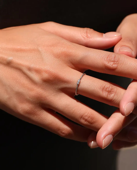 Twisted rope moissanite ring in 925 sterling silver