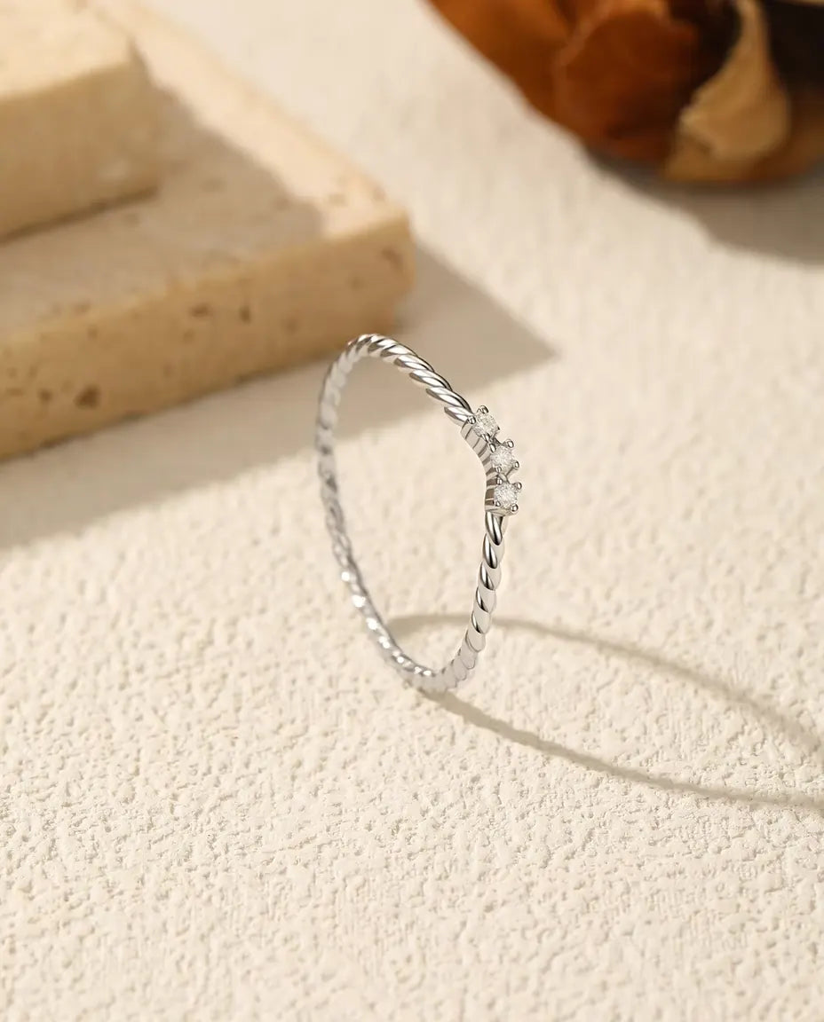 Twisted Rope Moissanite Ring