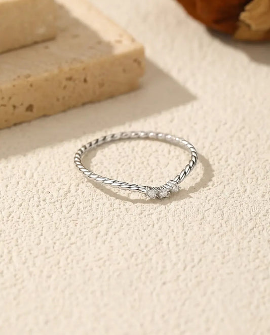 Twisted Rope Moissanite Ring