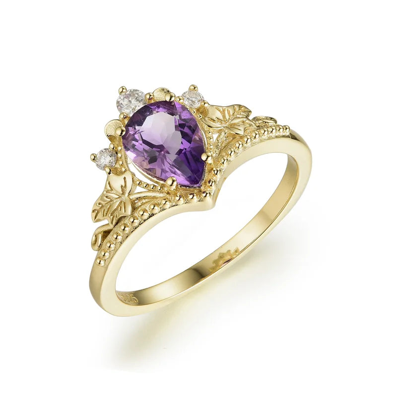 Amazon.com: SILVESTO INDIA Vintage Amethyst Engagement Ring Amethyst Ring  For Women Sterling Silver Minimalist Ring Oval Stone Ring Gift For Her  Valentines Day Gift (10) : Handmade Products