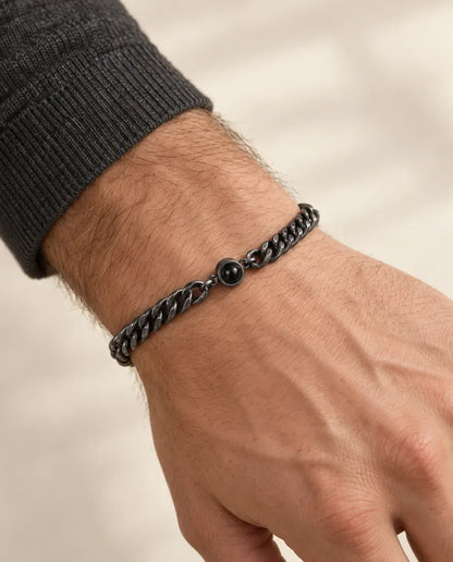 Men's Vintage Photo Projection Bracelet - worn on a model