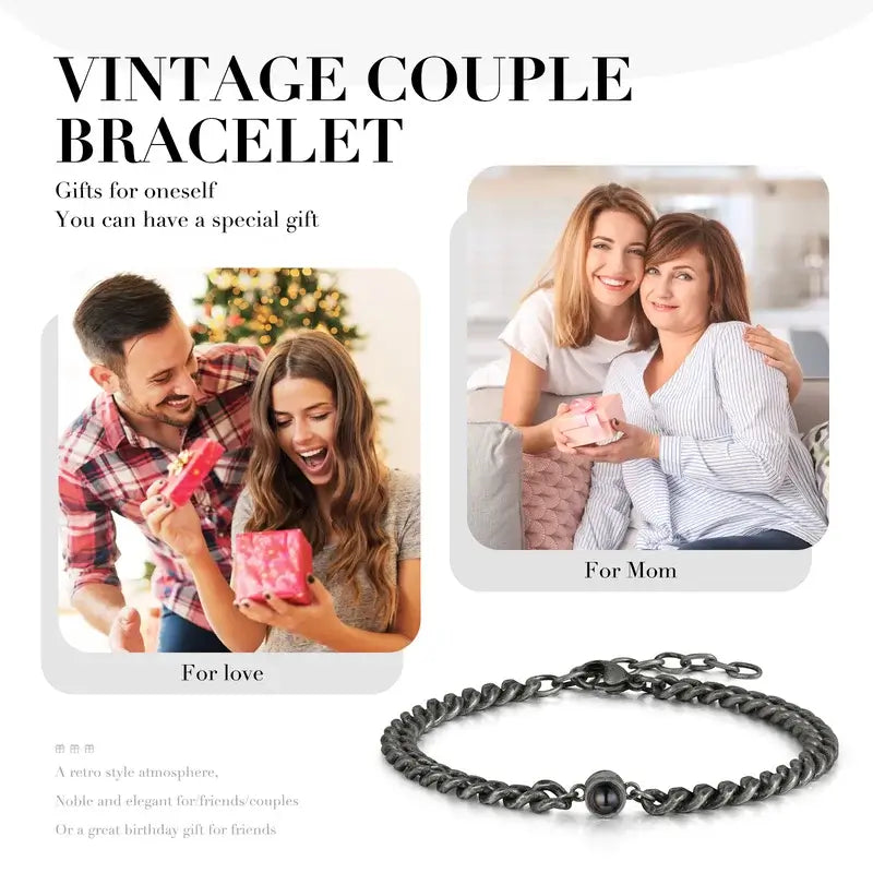 Vintage Style Photo Projection Bracelet with Picture Inside