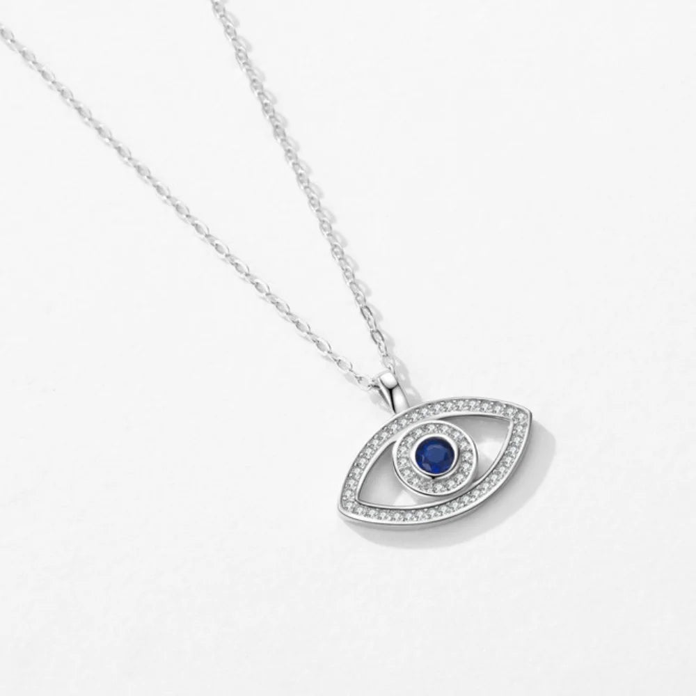 Sterling Silver Evil Eye Necklace - Women's Evil Eye Pendant Necklace