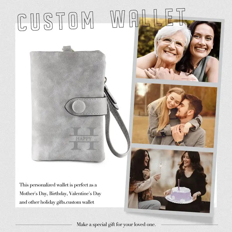 Women's Personalised Wallet with Name and Text