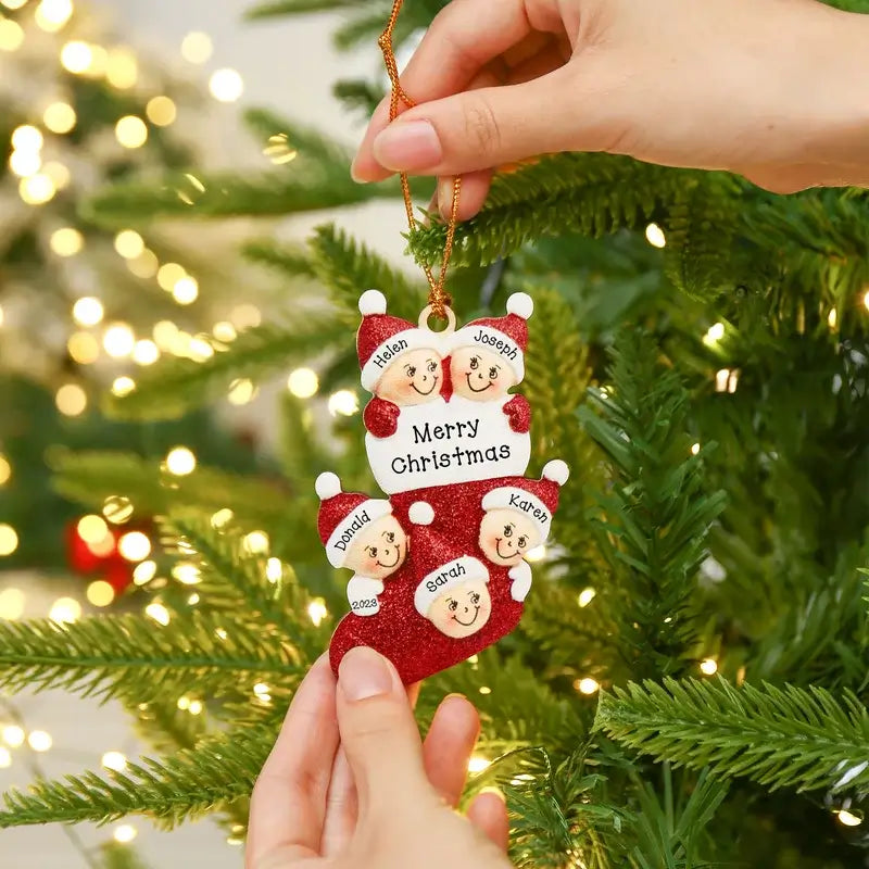 Wood Personalised Christmas Ornament with 2-5 Names