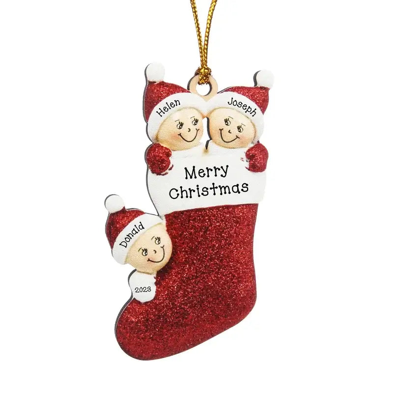Wood Personalised Christmas Ornament with 2-5 Names
