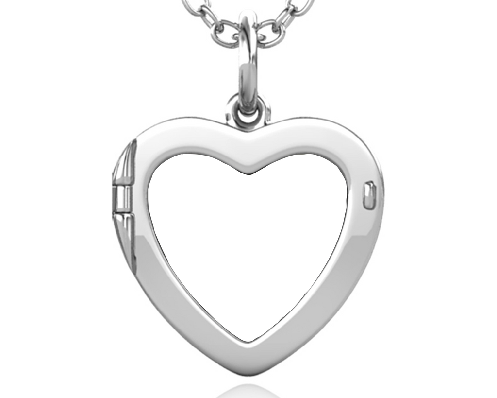 Personalised Angel Wings Photo Heart Locket Necklace with Picture Inside Sterling Silve