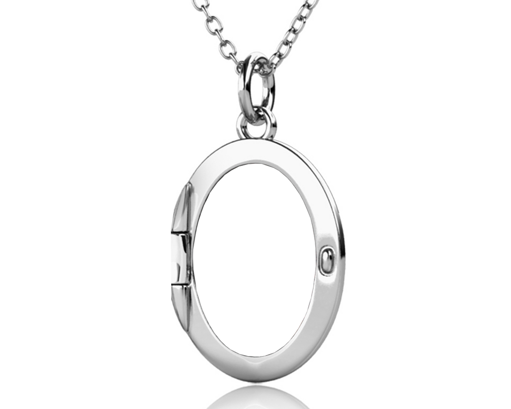 Personalised Photo Oval Locket Necklace with Picture Inside Sterling Silver