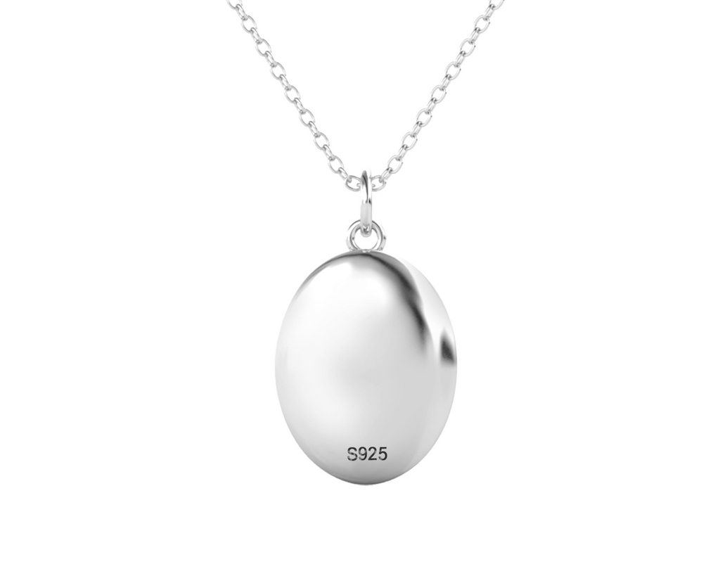 Personalised Photo Oval Locket Necklace with Picture Inside Sterling Silver