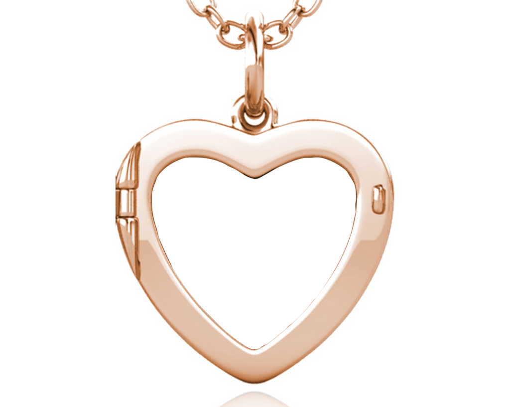 Personalised Photo Heart Locket Necklace with Picture Inside Rose Gold