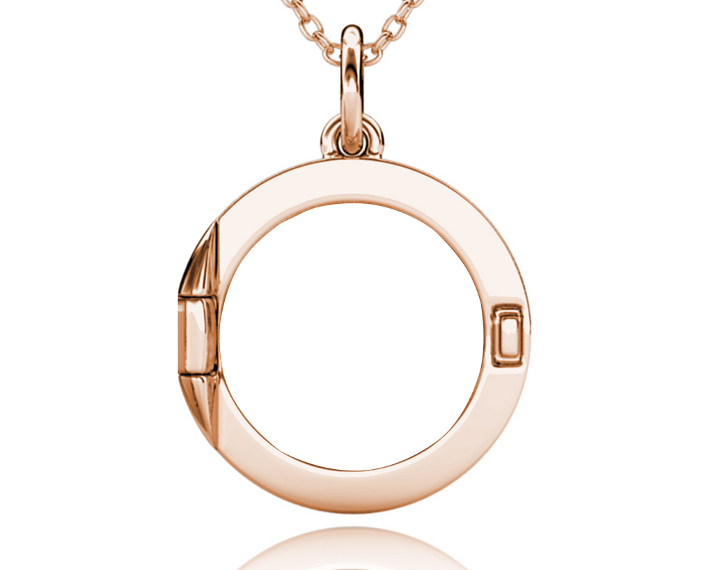 Personalised Photo Round Locket Necklace with Picture Inside Rose Gold