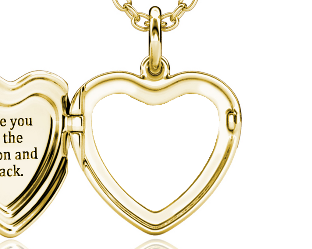 Personalised Photo Heart Locket Necklace with Picture Inside Gold