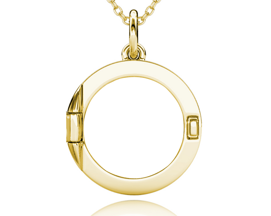 Personalised Photo Round Locket Necklace with Picture Inside Gold