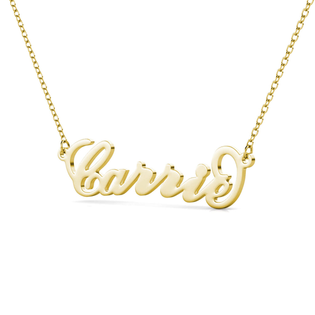 Carrie Style Name Necklace - Personalised Name Necklace Gold - IFSHE UK