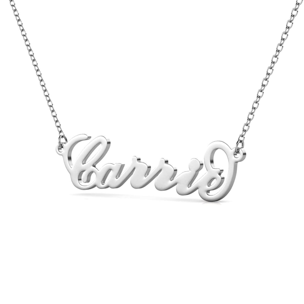 Personalised Carrie Style Name Necklace Sterling Silver