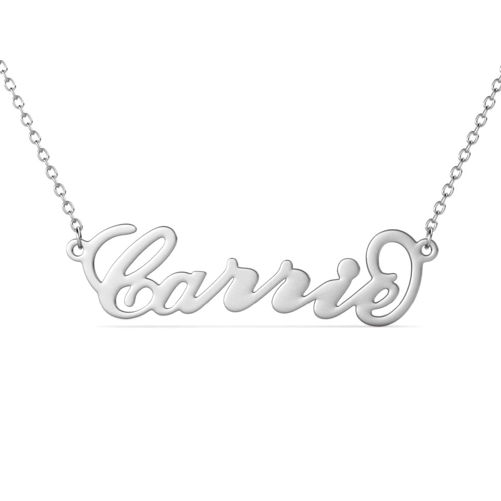Personalised Carrie Style Name Necklace Sterling Silver