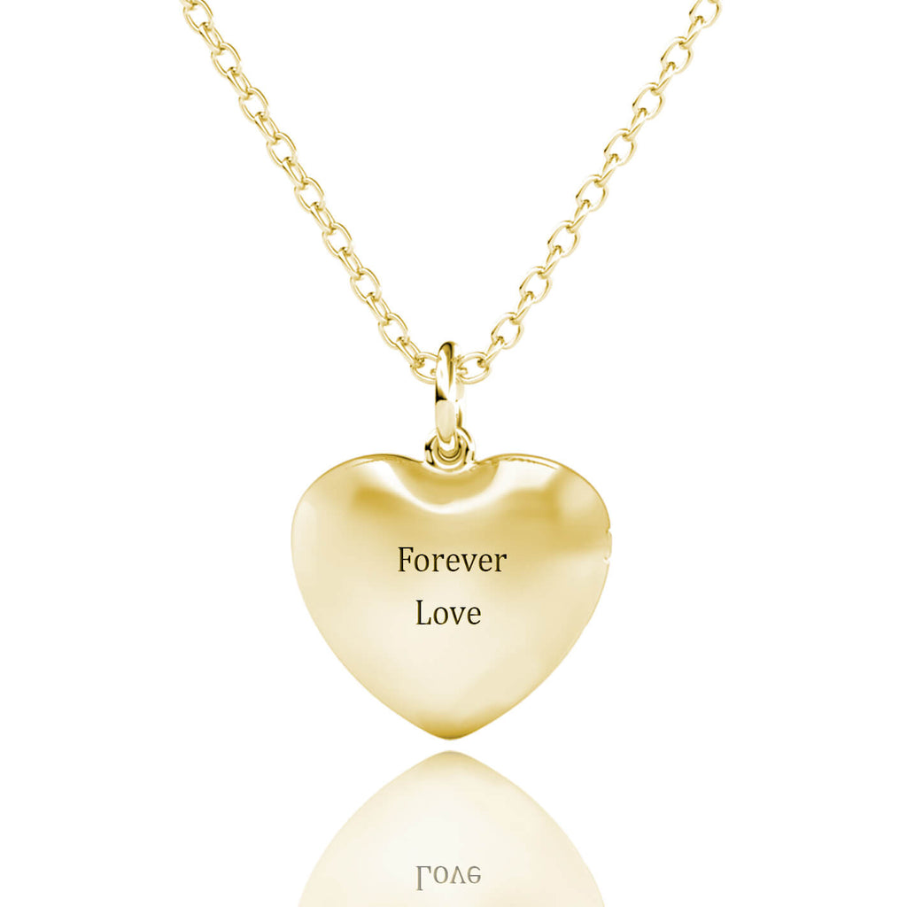 Personalised Photo Heart Locket Necklace with Picture Inside Gold