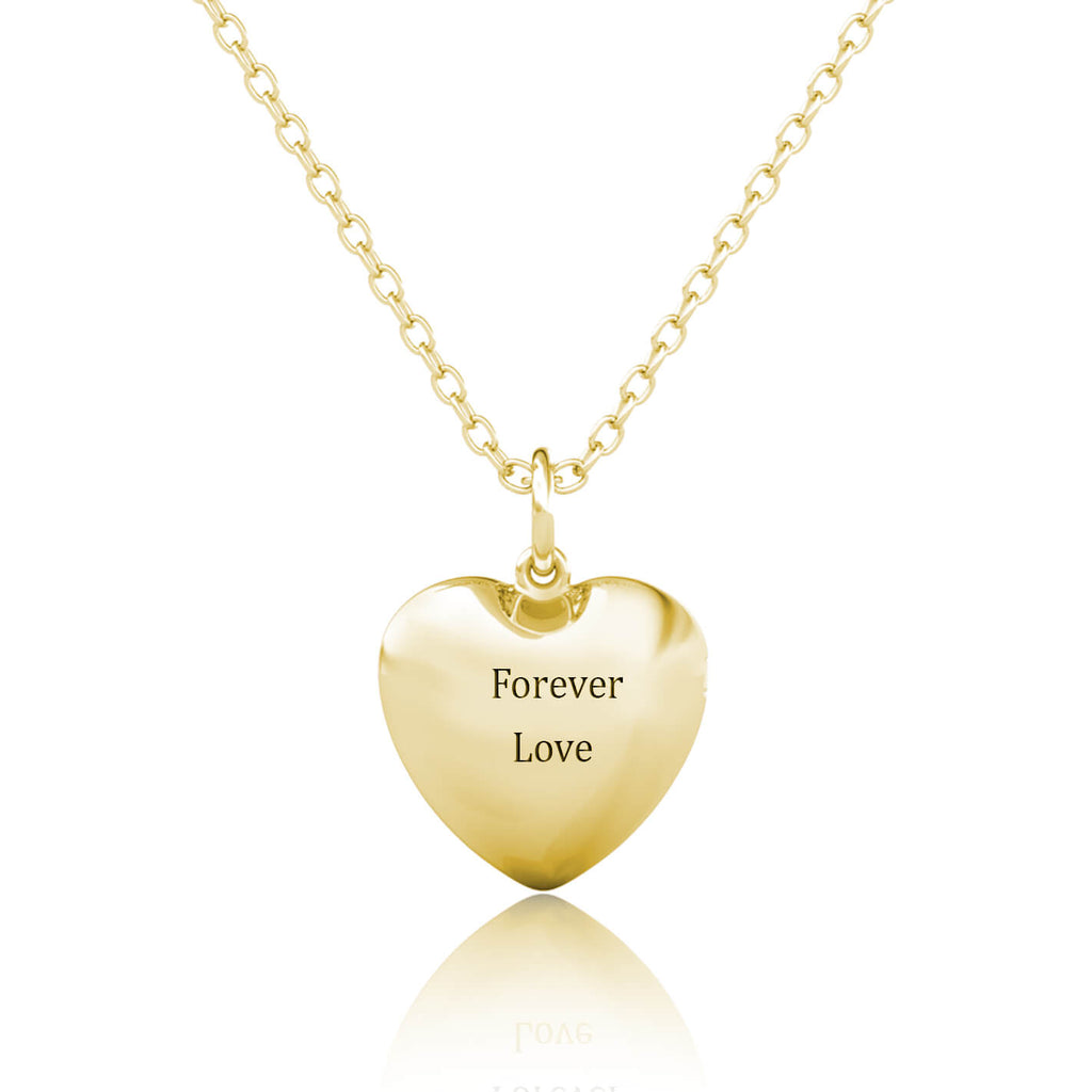 Personalised Photo Heart Locket Necklace with Picture Inside Gold